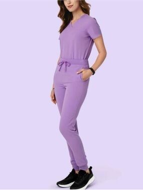 Mandala Lavender Short-Sleeve Scrub Set